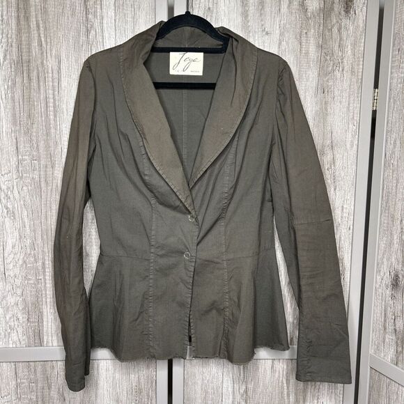 Jaga Jacket Cotton Lightweight Blazer Made in USA Brown Green Color Sz 4 - Picture 1 of 8